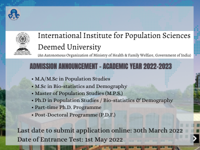 International Institute for Population Sciences Deemed University (An Autonomous Organization of Ministry of Health & Family Welfare, Government of India)